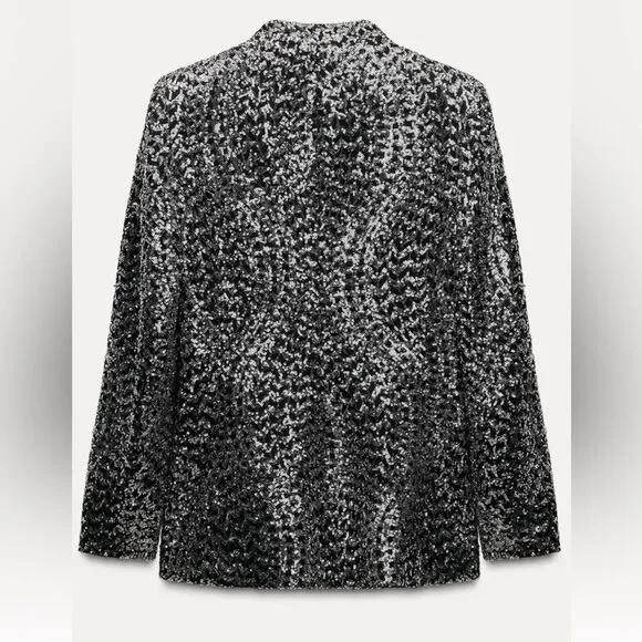 Zara sequin lapelless blazer - Picture 8 of 11